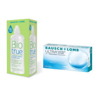 Bausch & Lomb ULTRA (3 линзы) с раствором Biotrue (120 мл)